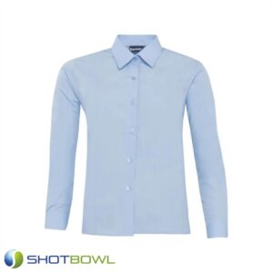 Girls Blue Long Sleeve Blouse Twinpack